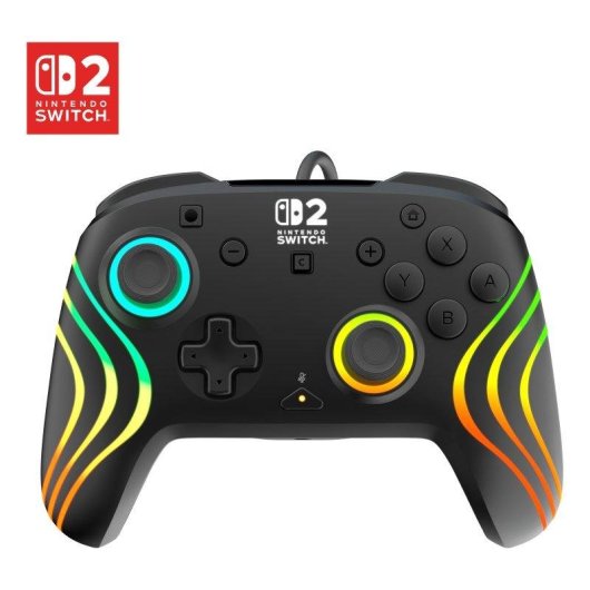 Mando Turtle Beach Afterglow Wave Negro RGB con cable para Switch 2