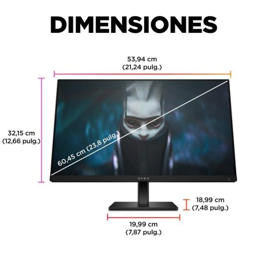 Écran PC HP OMEN 23,8" Full HD 165Hz IPS 1ms Premium FreeSync, hauteur réglable