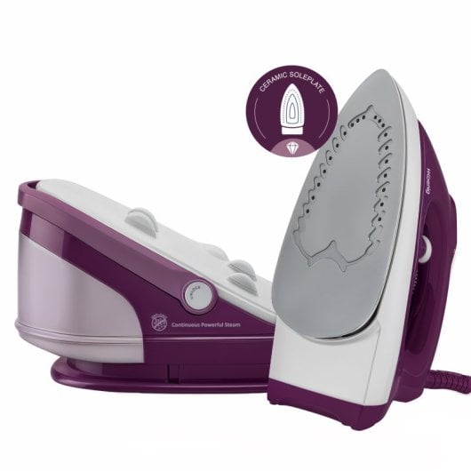 Estação de Engomar a Vapor H.koenig V8 2400 W | Alta Pressão 8 Bar | Vapor Contínuo 100 g/min | Base em Cerâmica | Reservatório de Água Removível de 1,7 L