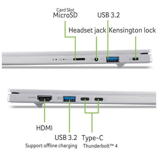 Portátil Acer Aspire 14 AI 14" Intel Core Ultra 5 226V 16GB 1TB SSD Intel Arc Windows 11 Home