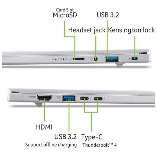 Portátil Acer Aspire 14 AI A14-53M 14" Intel Core Ultra 7 258V 32GB 1TB SSD Intel Arc Windows 11 Home