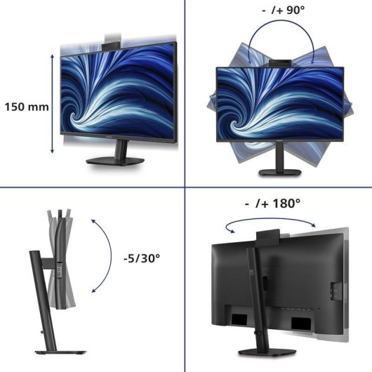 Monitor Philips 27B2U3601H 27" Quad HD 120Hz IPS USB-C Webcam 4ms