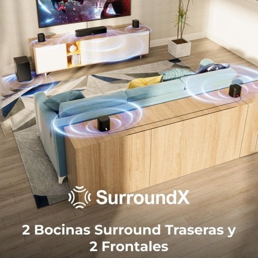 Ultimea Barra de Sonido 7.1ch con Subwoofer, 4 Altavoces Surround, Bluetooth, App Control