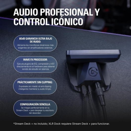 Dock XLR elgato XLR Dock MK.2 80 dB Phantom DSP USB-C
