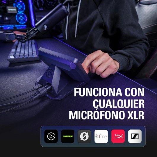 Dock XLR elgato XLR Dock MK.2 80 dB Phantom DSP USB-C