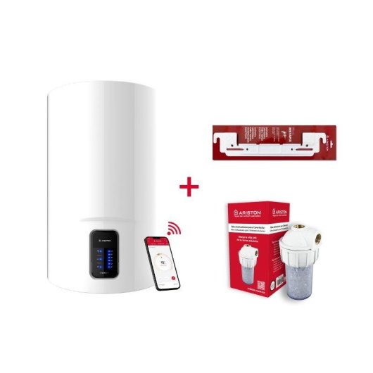 Termo eléctrico Ariston Lydos Wifi 100L vertical filtro antical soporte