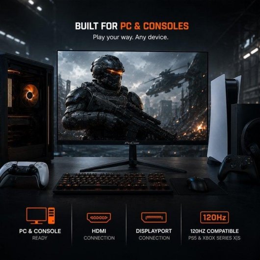 Monitor PC PcCom Elysium 24 VA Full HD 240Hz VA HDR10 Adaptive Sync 1ms