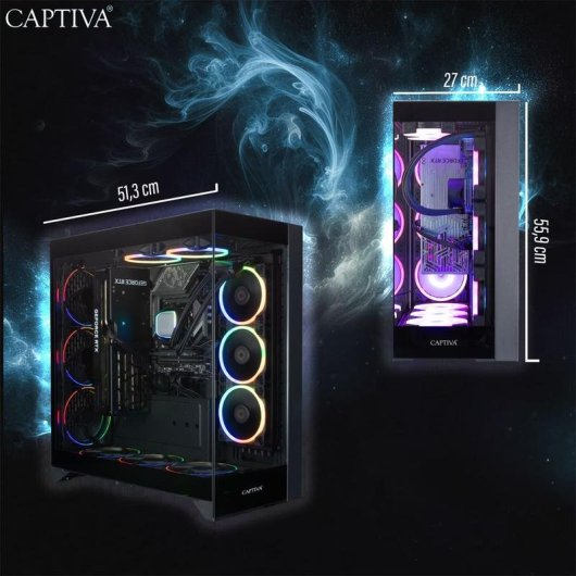 Desktop-PC Captiva 99732 AMD Ryzen 9 9900X 64GB 2TB SSD Radeon RX 9070 XT Windows 11 Wi-Fi 6 RGB