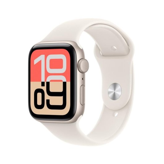 Apple Watch SE 3 GPS NFC 44mm OLED Beige M/L Résistant à l'eau 50m Pulsomètre SOS