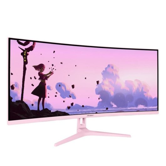 Monitor Arozzi Nova 34" UltraWide QHD 165Hz VA Curvo 1ms Rosa Altavoces