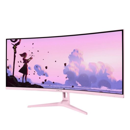 Monitor Arozzi Nova 34" UltraWide QHD 165Hz VA Curvo 1ms Rosa Altavoces