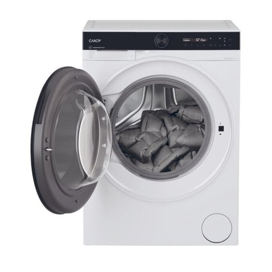 Máquina de Lavar Roupa Candy ProWash 700 9Kg 1400rpm A Preto/Branco WiFi IA Doseador Automático