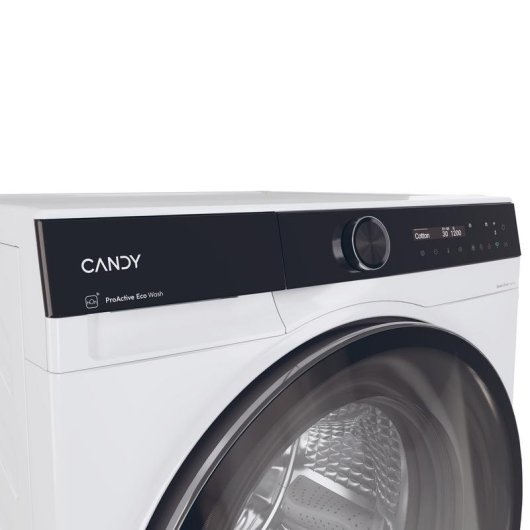 Máquina de Lavar Roupa Candy ProWash 700 9Kg 1400rpm A Preto/Branco WiFi IA Doseador Automático