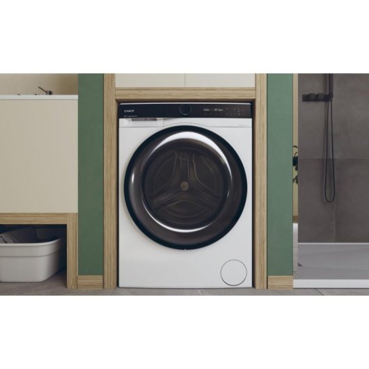Máquina de Lavar Roupa Candy ProWash 700 9Kg 1400rpm A Preto/Branco WiFi IA Doseador Automático
