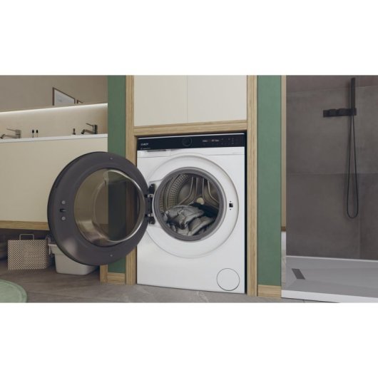 Máquina de Lavar Roupa Candy ProWash 700 9Kg 1400rpm A Preto/Branco WiFi IA Doseador Automático