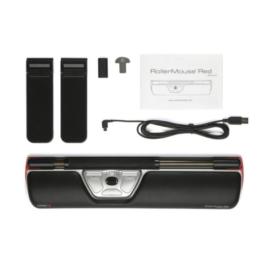 Ratón Contour Design RollerMouse Red Wireless 2800DPI Noir Ergonomique
