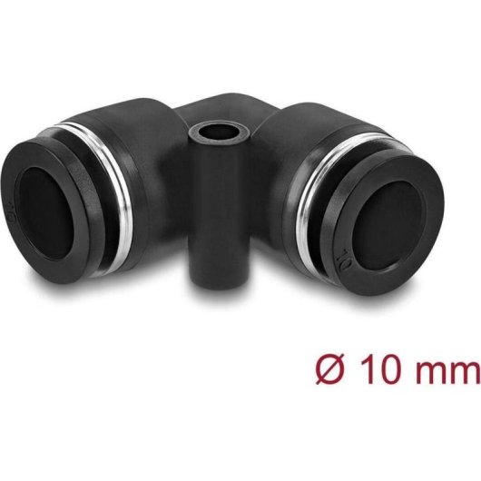 Acoplamiento neumático Delock 60747 90° metal plástico rosca hembra 10 mm negro