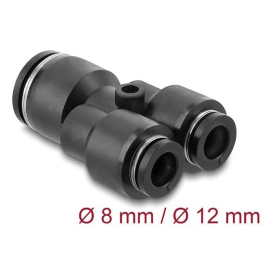 Connecteur pneumatique Delock 60753 Y 2x8 mm vers 1x12 mm fixation rapide