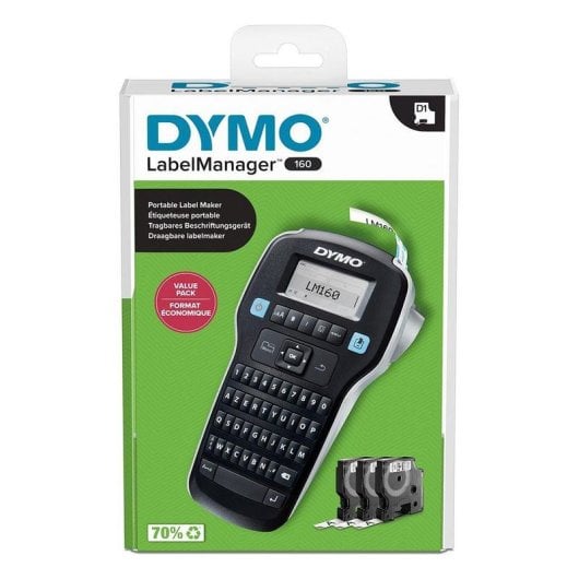 Étiqueteuse DYMO LabelManager 160 AZERTY Pack 3 Rubans 12 mm