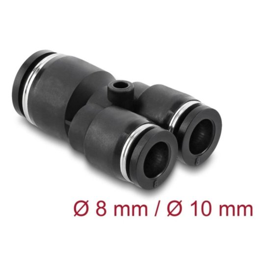 Acoplamiento neumático Delock 60752 Y metálico plástico 10 bar negro
