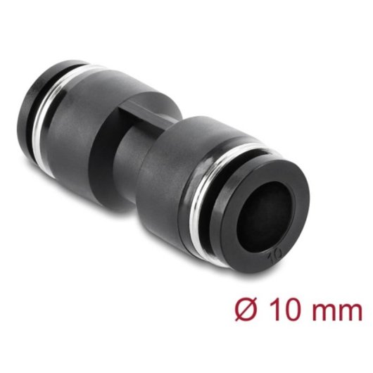 Acoplamento pneumático Delock 60741 reto 10 mm metal plástico preto