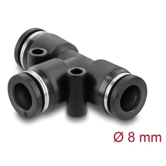 Acoplamiento neumático Delock 60749 8 mm rosca hembra metal plástico negro