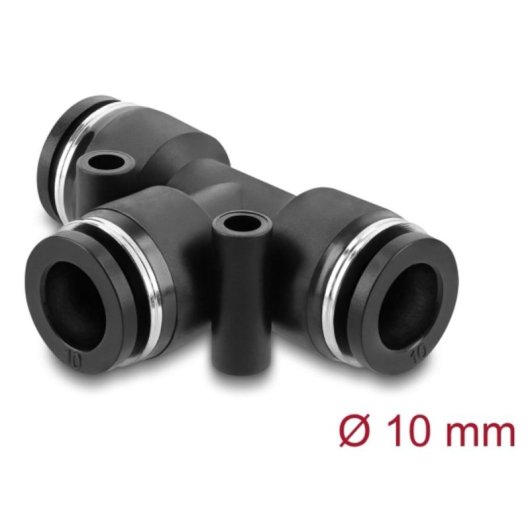 Acoplamiento neumático Delock 60750 T-forma metal plástico 10 bar negro