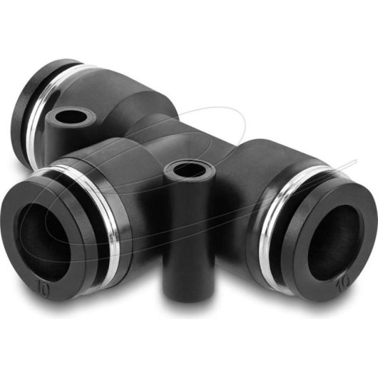 Acoplamiento neumático Delock 60750 T-forma metal plástico 10 bar negro