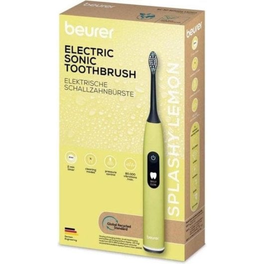 Escova de Dente Sónica Beurer SC 50 5 Modos 2 Cabeças Sensor Pressão Temporizador