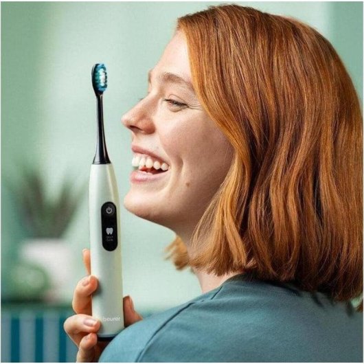 Escova de Dentes Sónica Beurer SC 50 5 Modos 2 Cabeças Temporizador Sensor de Pressão