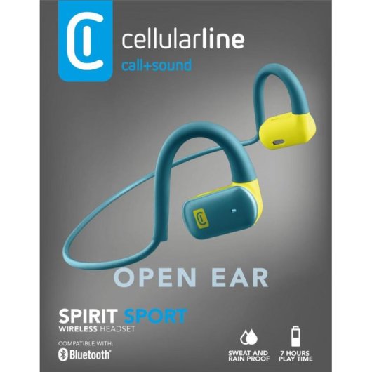 Auriculares Cellularline SPIRIT sem fios Bluetooth desporto microfone IPX4 verdes