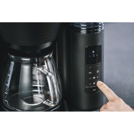 Cafetière à filtre Melitta 1030-01 1,25L 10 Tasses broyeur intégré écran TFT