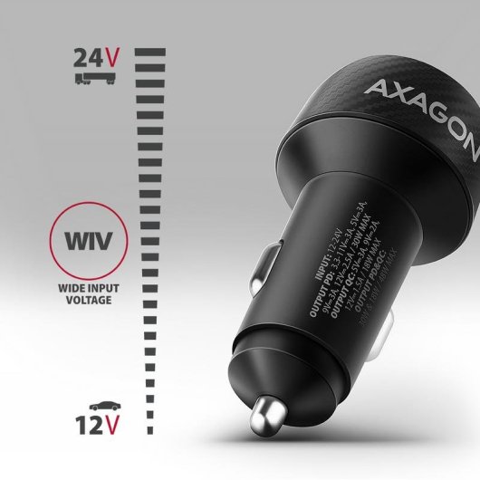 Caricatore auto Axagon PWC-PQ48 USB-C USB-A 48W ricarica rapida nero