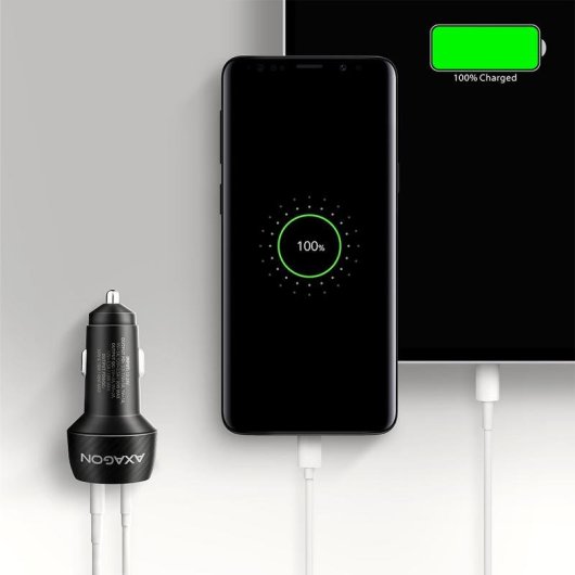 Caricatore auto Axagon PWC-PQ48 USB-C USB-A 48W ricarica rapida nero