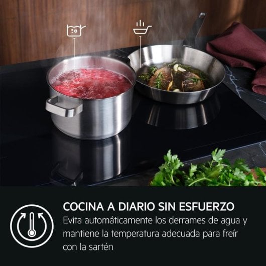 Placa de inducción AEG TI63IQ30FB 60 cm 3 zonas SenseBoil PowerBoost Hob2Hood