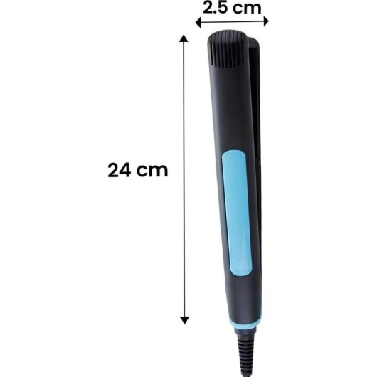 Piastra per Capelli Ceramica Tormalina 2 in 1 Avizar TX-39690 Anticrespo Blu Nero