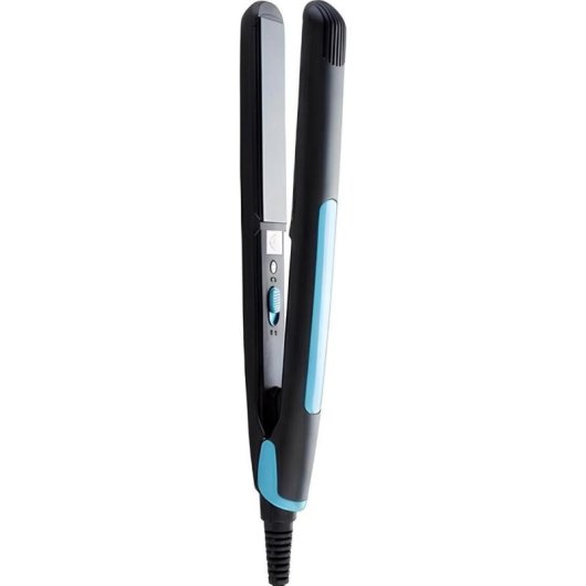 Piastra per Capelli Ceramica Tormalina 2 in 1 Avizar TX-39690 Anticrespo Blu Nero