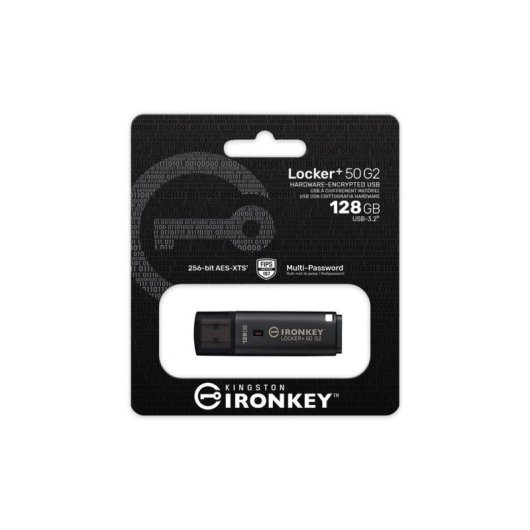 Pen Drive Kingston IronKey Locker Plus 50 G2 128GB FIPS 197 AES-256