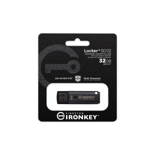 Memoria USB Kingston IronKey Locker Plus 50 G2 32GB cifrado AES-256 FIPS 197