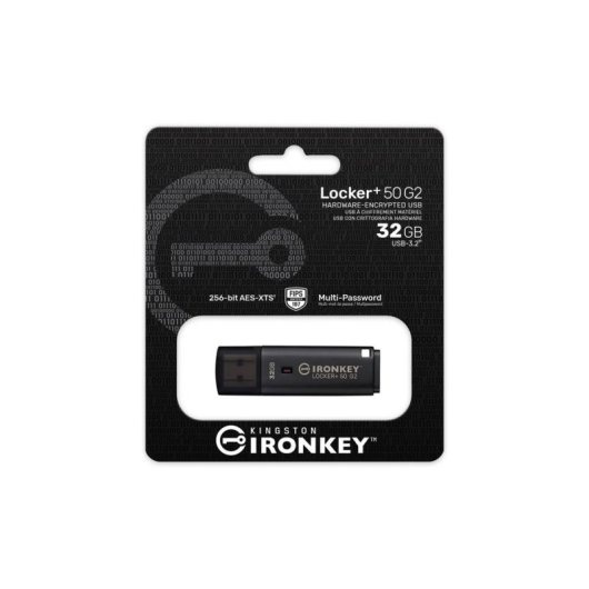 Memoria USB Kingston IronKey Locker Plus 50 G2 32GB cifrado AES-256 FIPS 197