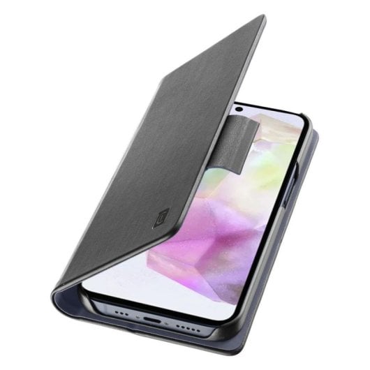 Funda para móvel Cellularline Book Folio Couro Sintético Preto com suporte e porta-cartões para Samsung Galaxy A36 A56