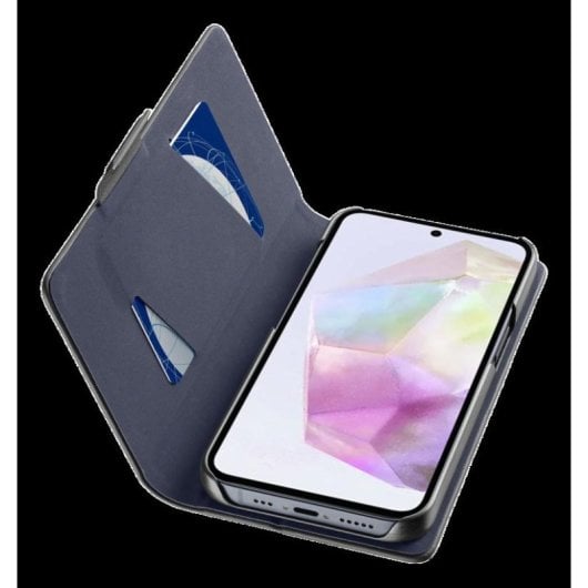 Funda para móvel Cellularline Book Folio Couro Sintético Preto com suporte e porta-cartões para Samsung Galaxy A36 A56