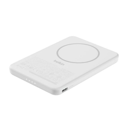 Bateria externa Belkin BPD010hqWH 5000 mAh magnética sem fios 7,5 W branca