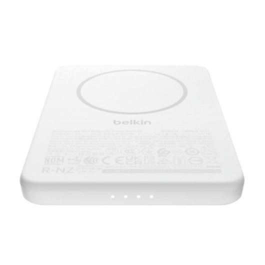 Bateria externa Belkin BPD010hqWH 5000 mAh magnética sem fios 7,5 W branca