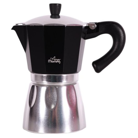 Cafetière italienne Any Morning Hes-6 240 ml 6 Tasses Aluminium Noir