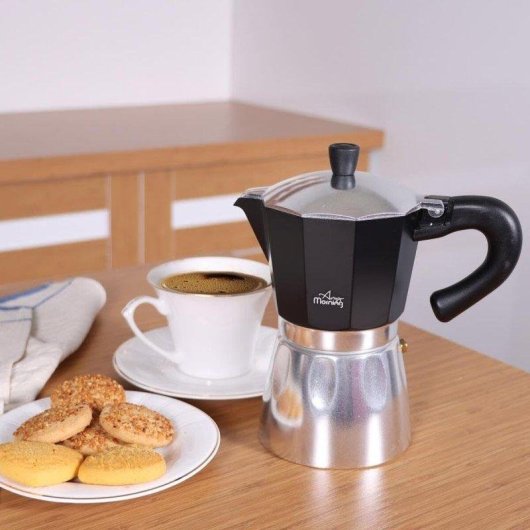 Cafetière italienne Any Morning Hes-6 240 ml 6 Tasses Aluminium Noir