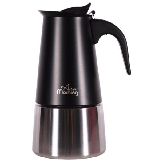 Cafetière italienne Any Morning FE001-6 300 ml 6 Tasses Acier Noir