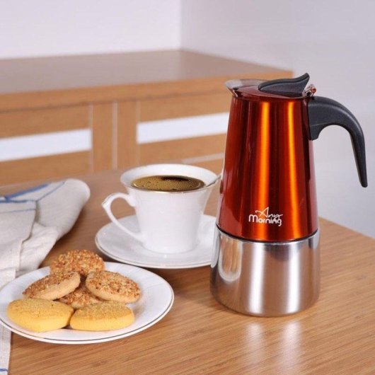 Cafetière moka électrique Any Morning FE001-6 0,3L Acier Cobre 6 Tasses
