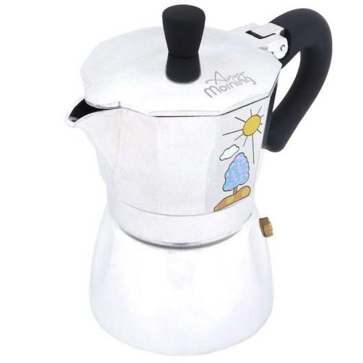 Cafetière italienne Any Morning Espresso 240 ml 6 Tasses Aluminium Facile à nettoyer