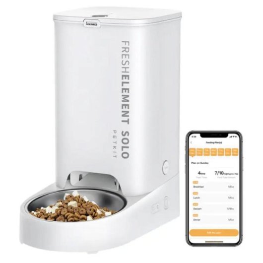 Comedouro automático Petkit 3 L com controlo por app e 10 refeições programáveis